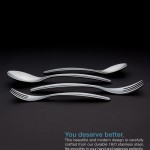 Flatware product photo and ad layout